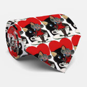  Valentijnsdag, kat-muis-theebeker Stropdas (Opgerold)