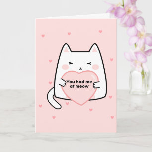 Valentijnsdag kat roze harten je had me al bij mia kaart