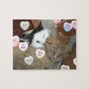 Valentijnsdag Katten Legpuzzel