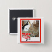 Valentijnsdag Katten Vierkante Button 5,1 Cm (Voorkant /achterkant)
