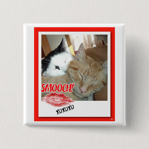 Valentijnsdag Katten Vierkante Button 5,1 Cm