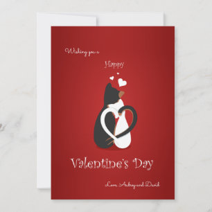 Valentijnsdag Katten Wenskaart Feestdagenkaart
