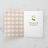 Valentijnsdag Kersen Harten Liefde Kaart (Binnen)