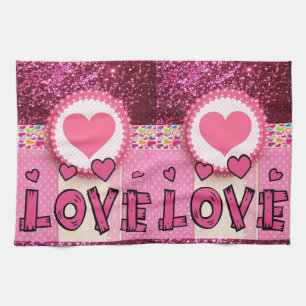 Valentijnsdag Keukenhanddoek