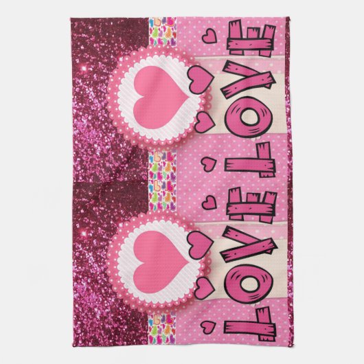 Valentijnsdag Keukenhanddoek (Verticaal)