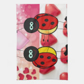 Valentijnsdag Keukenhanddoek, Ladybug Theedoek (Verticaal)