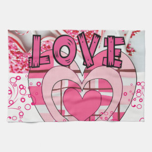 Valentijnsdag Keukenhanddoek, Love Theedoek