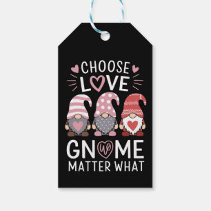 Valentijnsdag Kies voor liefde Gnome Maakt niet ui Cadeaulabel