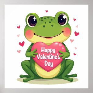 Valentijnsdag kikker poster