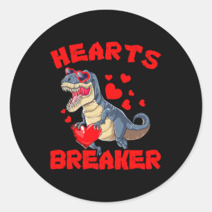 Valentijnsdag Kinderen Dinosaur T Rex Liefhebber H Ronde Sticker