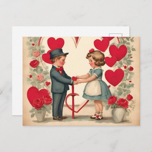  Valentijnsdag Kinderen Feestdagenkaart (Voorkant / Achterkant)