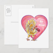 Valentijnsdag kippen feestdagenkaart (Voorkant / Achterkant)