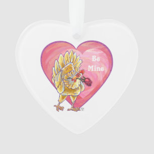 Valentijnsdag kippen ornament