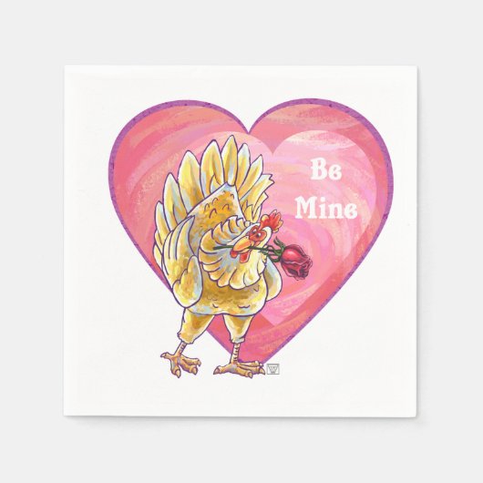 Valentijnsdag kippen servetten (Voorkant)