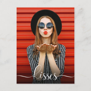 Valentijnsdag Kisses met Selfie-foto Briefkaart