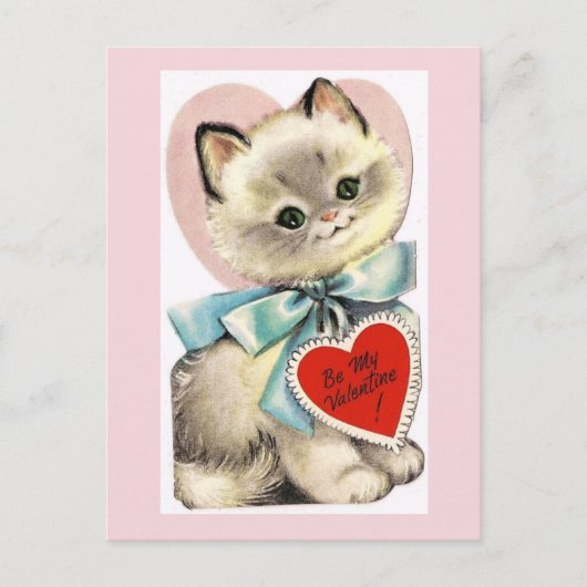  Valentijnsdag kitten Briefkaart (Voorkant)