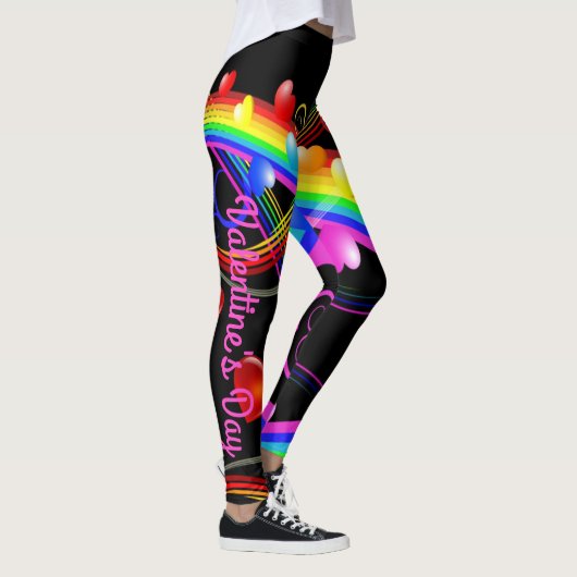 Valentijnsdag Kleurkleur Pop Leggings (Rechts)