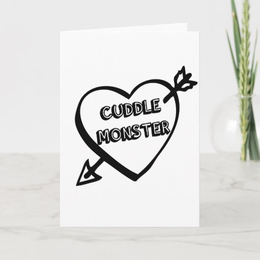 Valentijnsdag knuffelmonster feestdagen kaart (Voorkant)