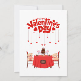 Valentijnsdag Knuffige Teddibeer Vakantiewenskaart Feestdagenkaart