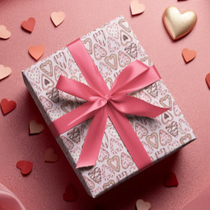 Valentijnsdag Koekje Waterverf patroon Cadeaupapier