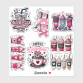 Valentijnsdag koffie sticker pack (Vel)