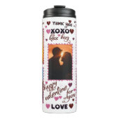 Valentijnsdag Koppels Glitter Foto Collage Thermosbeker (Voorkant)