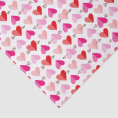 Valentijnsdag Kute harten en pijlen roze en rood Tissuepapier (Detail)