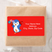 Valentijnsdag Labels Heart Penguin Hearts (Insitu)