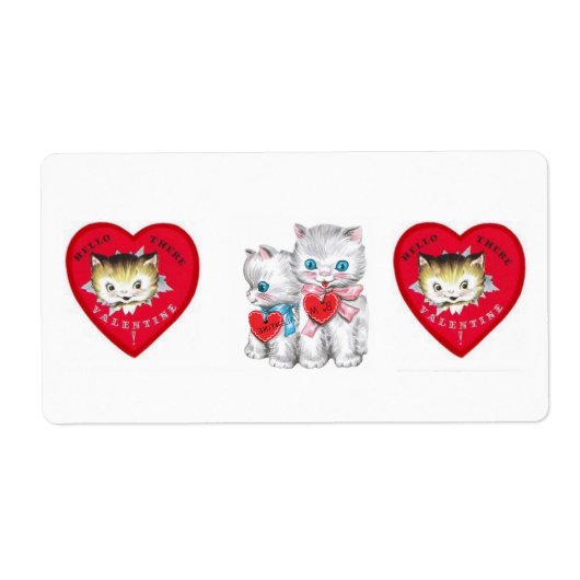 Valentijnsdag Labels  Kitten (Voorkant)