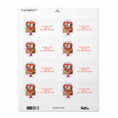 Valentijnsdag Labels Kitten (Full Sheet)