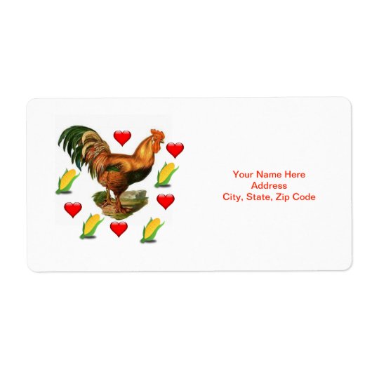Valentijnsdag Labels Rooster (Voorkant)