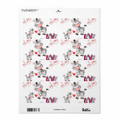 Valentijnsdag Labels Zebra (Full Sheet)