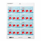 Valentijnsdag Labels Zee of Love Hearts (Full Sheet)