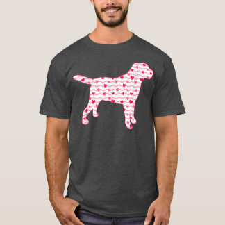 Valentijnsdag Labrador Dog Love Hearts Dog Puppy T-shirt