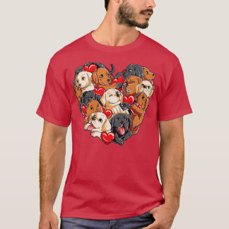 Valentijnsdag Labrador Heart Funny Dog Lover Manne T-shirt