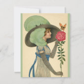  Valentijnsdag, Lady Red Rose Butterfly Feestdagenkaart (Voorkant)