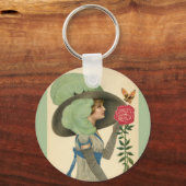 Valentijnsdag, Lady Red Rose Butterfly Sleutelhanger (Achterkant)