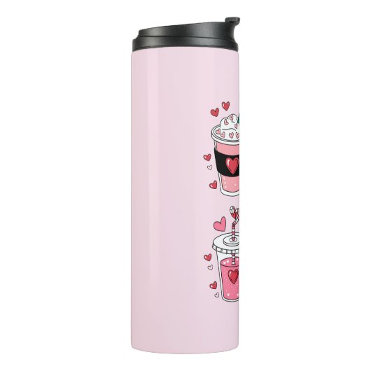 Valentijnsdag Latte Coffee Lover Thermosbeker (Gedraaid links)