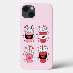 Valentijnsdag Latte Koffieliefhebber iPhone 13 Hoesje