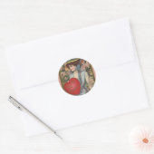  Valentijnsdag, legante dame met hart Ronde Sticker (Envelop)