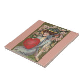  Valentijnsdag, legante dame met hart Tegeltje (Zijkant)