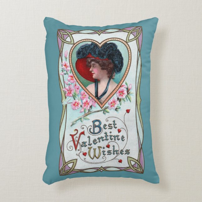  Valentijnsdag, legante vrouw in het hart Accent Kussen (Voorkant(Verticaal))