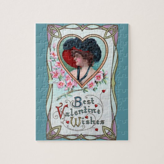 Valentijnsdag, legante vrouw in het hart Legpuzzel (Verticaal)