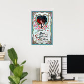  Valentijnsdag, legante vrouw in het hart Poster (Thuiskantoor)