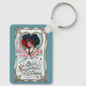 Valentijnsdag, legante vrouw in het hart Sleutelhanger (Achterkant)