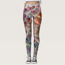 Valentijnsdag Leggings – Romantisch Hartpatroon 
