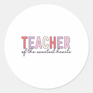 Valentijnsdag Leraar Van De Mooiste Harten Scho Ronde Sticker
