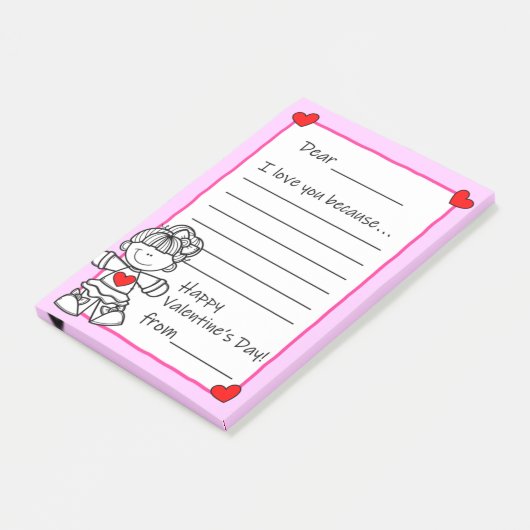 Valentijnsdag Letters Lage Post-it Notes (Schuin)