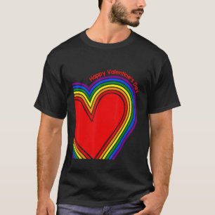 Valentijnsdag LGBTQ Squad Rainbow Heart Apprecia T-shirt