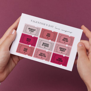 Valentijnsdag Liefde Coupons Platte Kaart